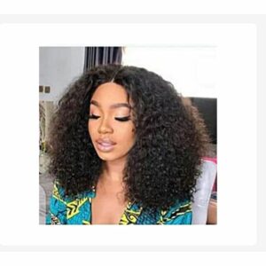 Natural-colored Bouncy Curly Closure Wig